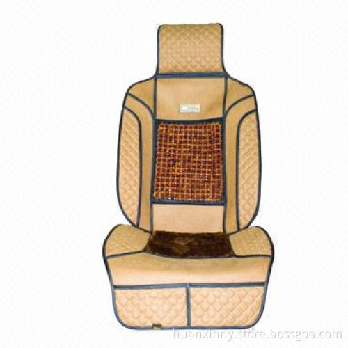 Universal Car Seat Cover with Wood Bead and Fur